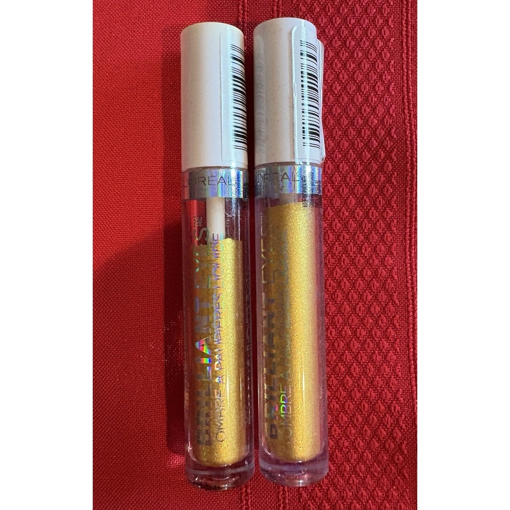 2x L'Oreal Paris Cosmetics Brilliant Eyes Shimmer Liquid Eye Shadow, Crown Gold - Picture 2 of 3